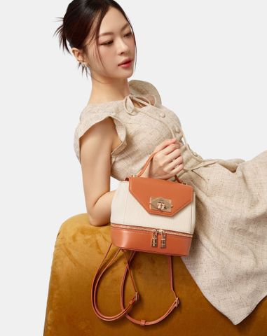  Balo Nắp Gập Phối Khoá Kéo Trang Trí 