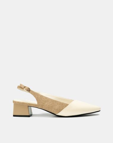  Giày Cao Gót Slingback Đắp Mũi Chéo 