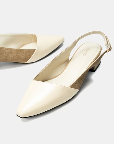  Giày Cao Gót Slingback Đắp Mũi Chéo 