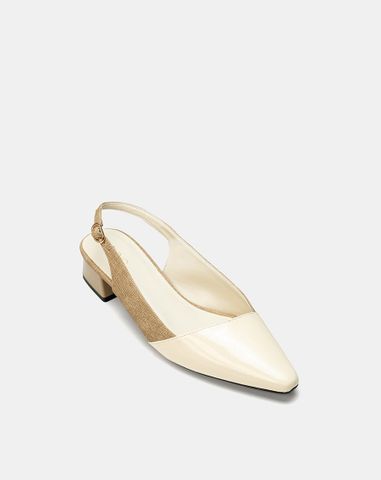  Giày Cao Gót Slingback Đắp Mũi Chéo 