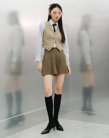  Quần short ống A xếp ly 