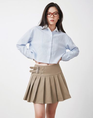  Chân váy mini xếp ly mắt cáo 