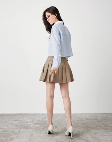  Chân váy mini xếp ly mắt cáo 