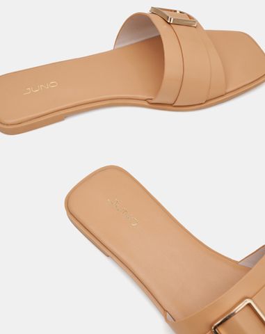  Dép mũi vuông khóa trang trí 