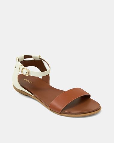  Giày Sandal Đế Bệt Quai Cổ Chân Phối Quai Ngang 