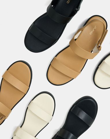  Giày Sandal Đế Bệt Quai Ngang 