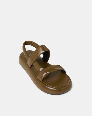  Giày Sandal Đế Bằng Quai Ngang 