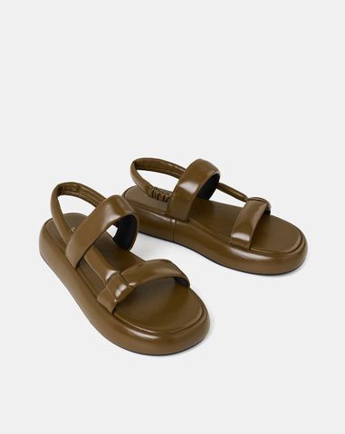  Giày Sandal Đế Bằng Quai Ngang 