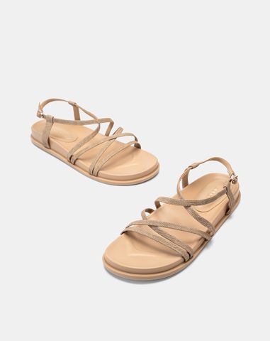  Giày Sandal Đế Bệt Quai Mảnh Chéo 