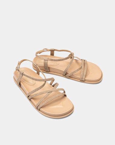  Giày Sandal Đế Bệt Quai Mảnh Chéo 