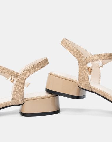  Giày Sandal Quai Đắp Phối Khóa Oval 