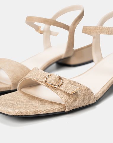  Giày Sandal Quai Đắp Phối Khóa Oval 