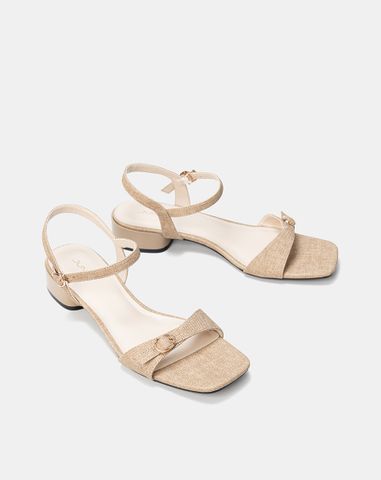  Giày Sandal Quai Đắp Phối Khóa Oval 