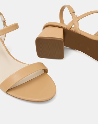  Giày Sandal Gót Thấp Quai Ngang 