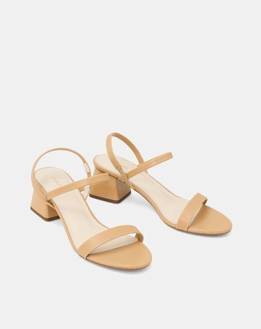  Giày Sandal Gót Thấp Quai Ngang 