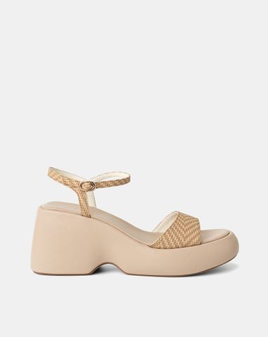  Giày Sandal Xuồng Quai Bản Lớn Phối Quai Cổ Chân 