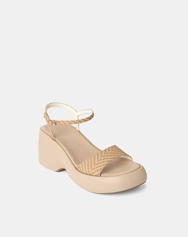  Giày Sandal Xuồng Quai Bản Lớn Phối Quai Cổ Chân 