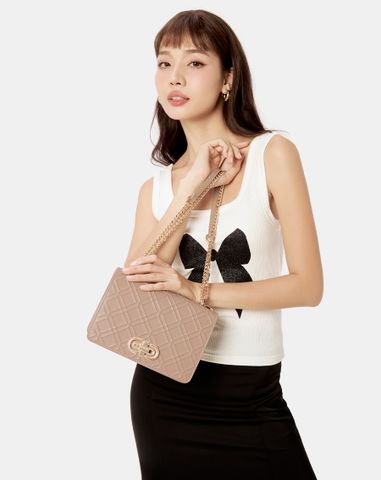  Túi Xách Nhỏ Khoá Put Dập Hoạ Tiết 