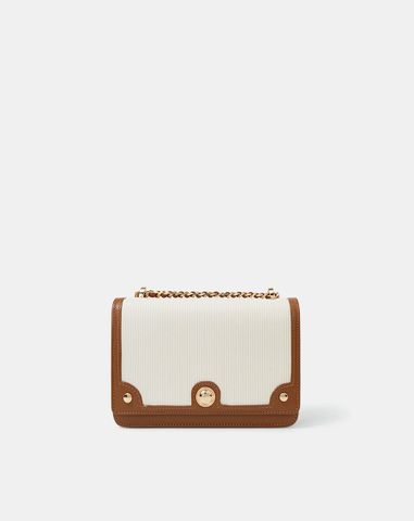  Túi Xách Nhỏ Phối Si Hoạ Tiết Sọc 