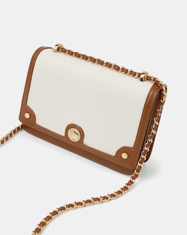  Túi Xách Nhỏ Phối Si Hoạ Tiết Sọc 