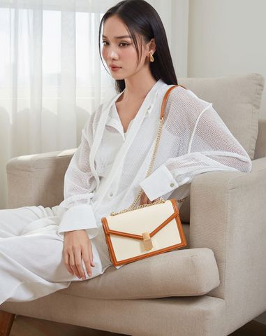  Túi Xách Nhỏ Nắp Gập Trang Trí Khoá 