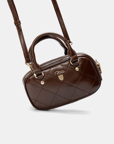  Túi Xách Nhỏ Bowling Top Handle Phối Khoá Trang Trí 