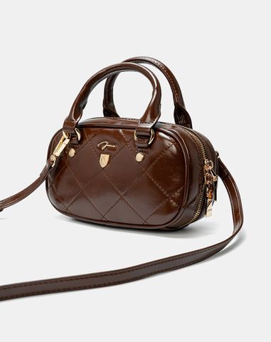  Túi Xách Nhỏ Bowling Top Handle Phối Khoá Trang Trí 