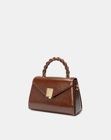  Túi Xách Nhỏ Tay Cầm Xoắn Phối Charm Trang Trí 