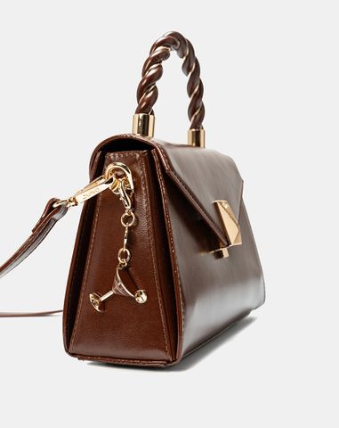  Túi Xách Nhỏ Tay Cầm Xoắn Phối Charm Trang Trí 