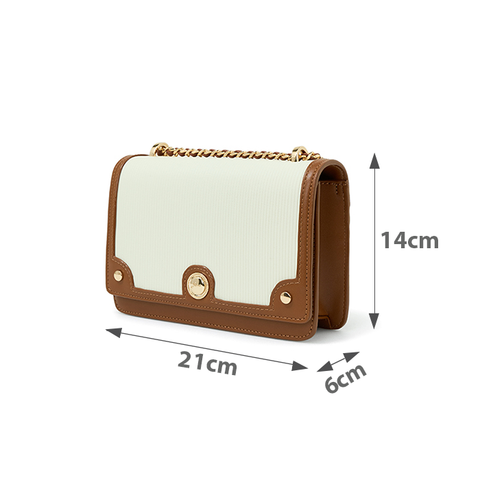  Túi Xách Nhỏ Phối Si Hoạ Tiết Sọc 