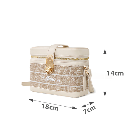 Túi Xách Nhỏ Vanity Case Thêu Logo Juno 