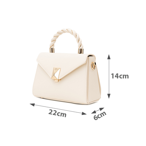  Túi Xách Nhỏ Tay Cầm Xoắn Phối Charm Trang Trí 