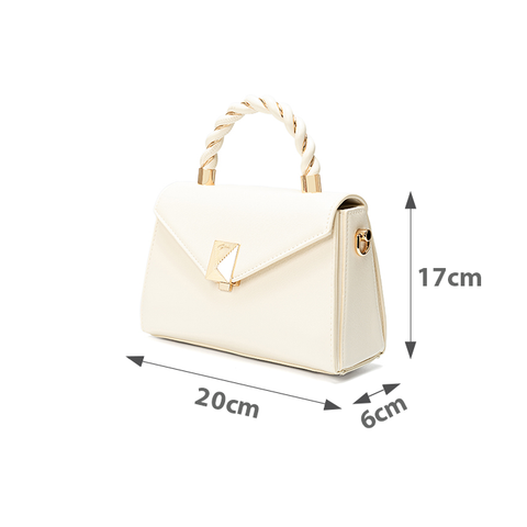  Túi Xách Nhỏ Tay Cầm Xoắn Phối Charm Trang Trí 