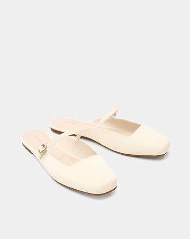  Giày Búp Bê Cao Gót Phối Khoá Trang Trí 