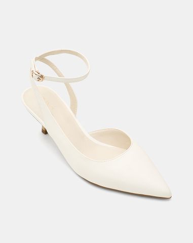  Giày Cao Gót Pump Hở Gót Quai Cổ Chân 