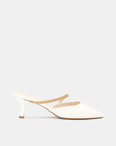  Giày Cao Gót Mules Quai Chéo 