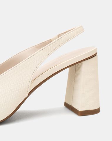  Giày Cao Gót Slingback Gót Trụ 