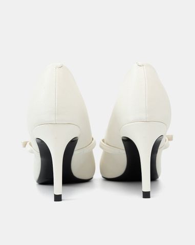  Giày Cao Gót Pump Gót Thanh Phối Quai Trang Trí 