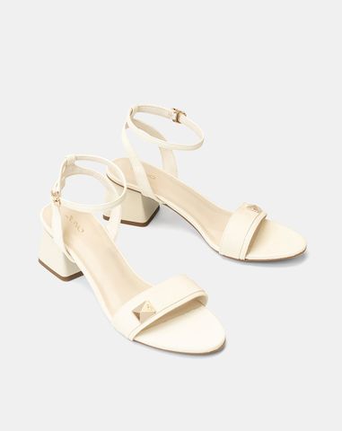  Giày Sandal Gót Vuông Phối Khóa Trang Trí 