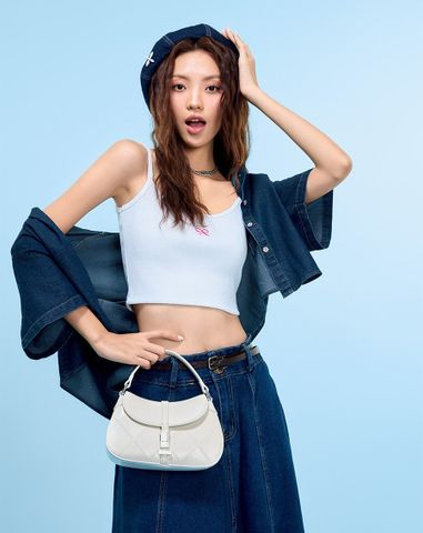  Túi Xách Nhỏ Top Handle Bag Phối Khoá Trang Trí 