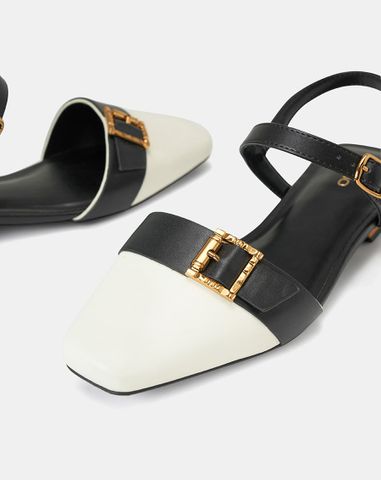  Giày Búp Bê Mũi Vuông Trang Trí Khoá 