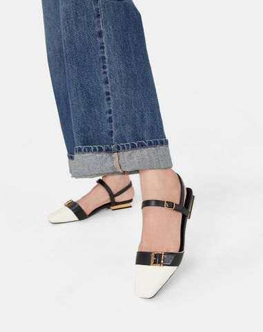  Giày Búp Bê Mũi Vuông Trang Trí Khoá 