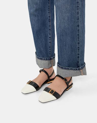  Giày Búp Bê Mũi Vuông Trang Trí Khoá 