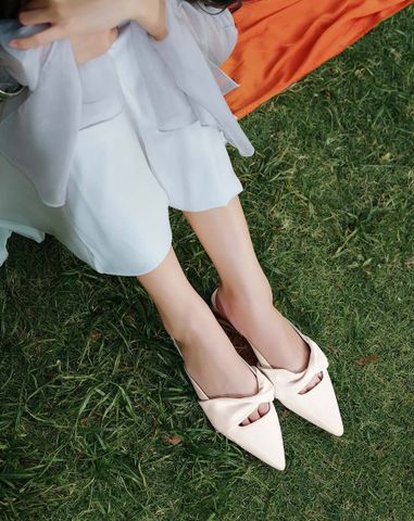  Giày Búp Bê Mules Quai Xoắn 