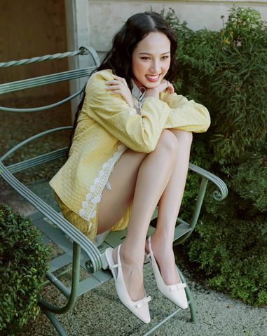  Giày Cao Gót Slingback Gót Vuông 