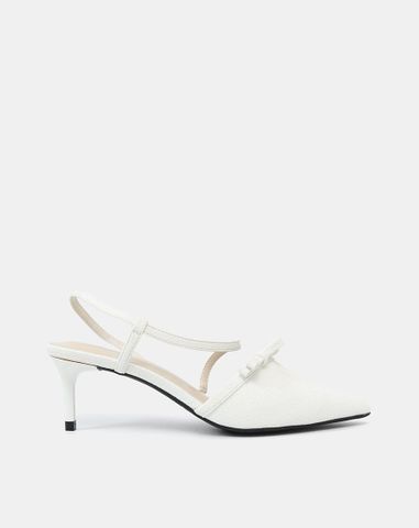  Giày Cao Gót Slingback Phối Nơ Trang Trí 