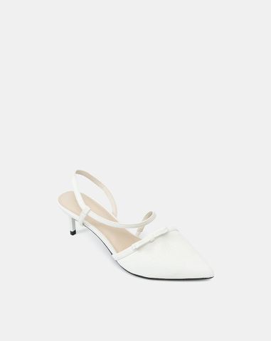  Giày Cao Gót Slingback Phối Nơ Trang Trí 