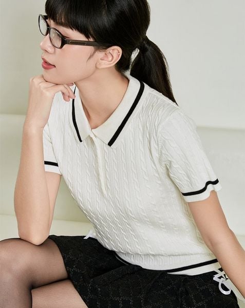  Áo dệt kim kiểu vặn thừng 