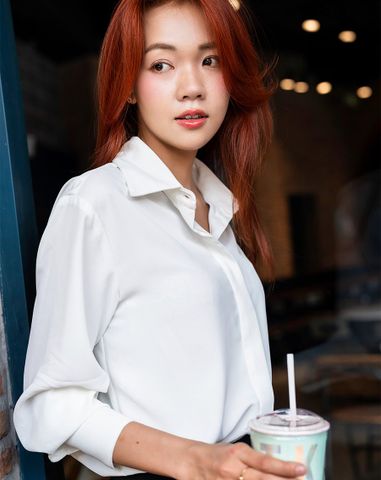  Áo sơ mi basic nẹp nút giấu 