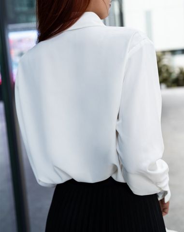  Áo sơ mi basic nẹp nút giấu 